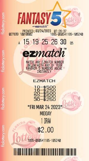 Winning Fantasy 5 ticket sold in Florida. What to know .